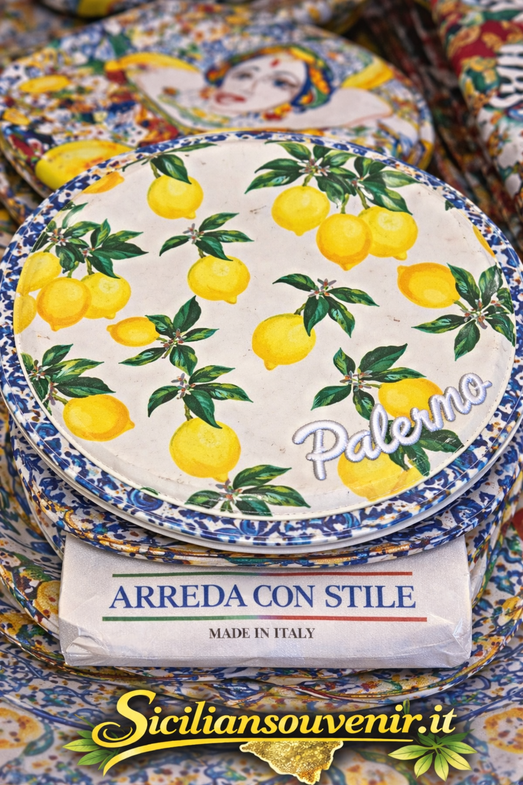 coppola Siciliana Fantasia Maioliche e Testa di Moro – Made in Italy