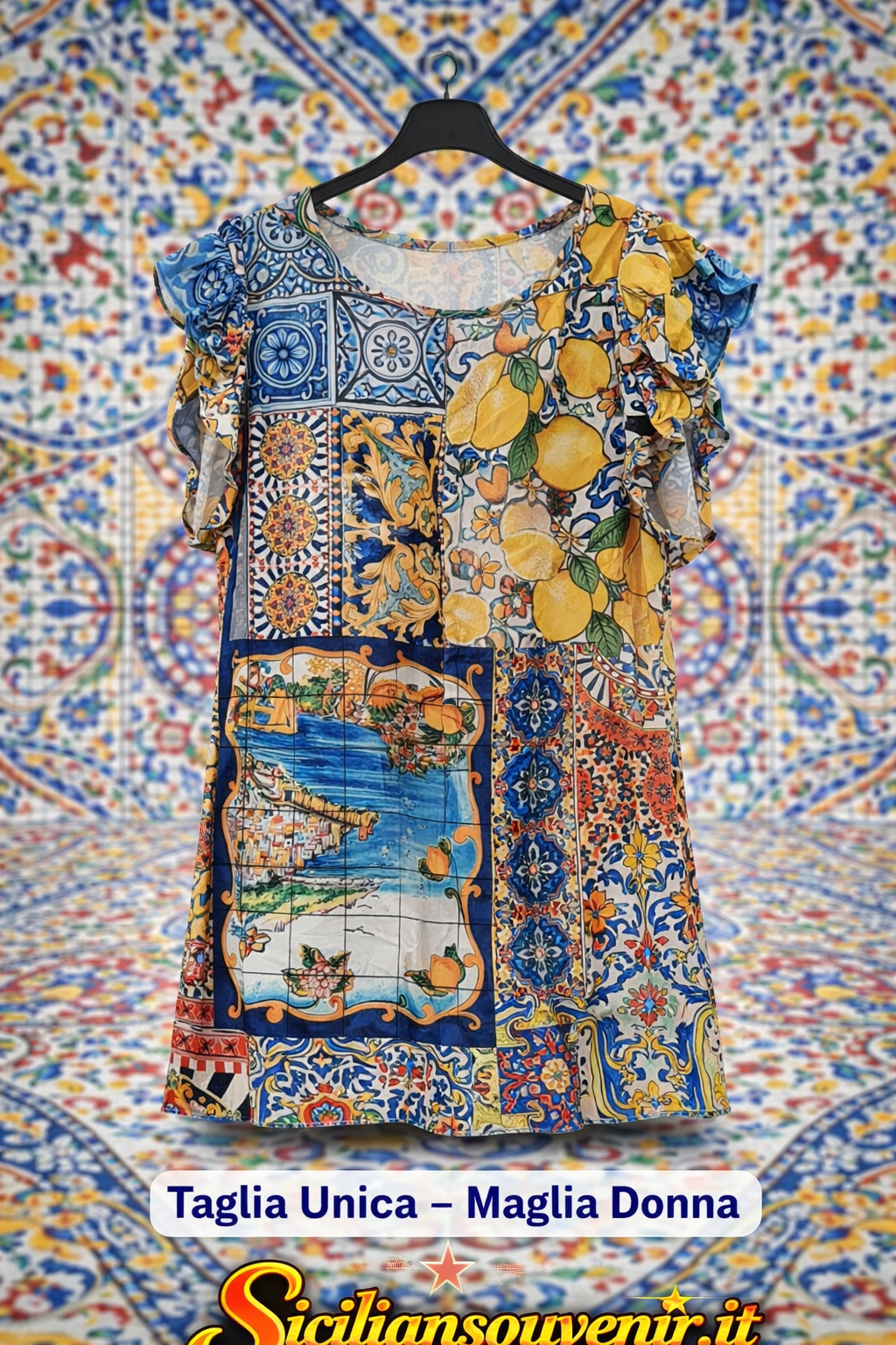 Maglia Donna Fantasia Siciliana – Taglia Unica