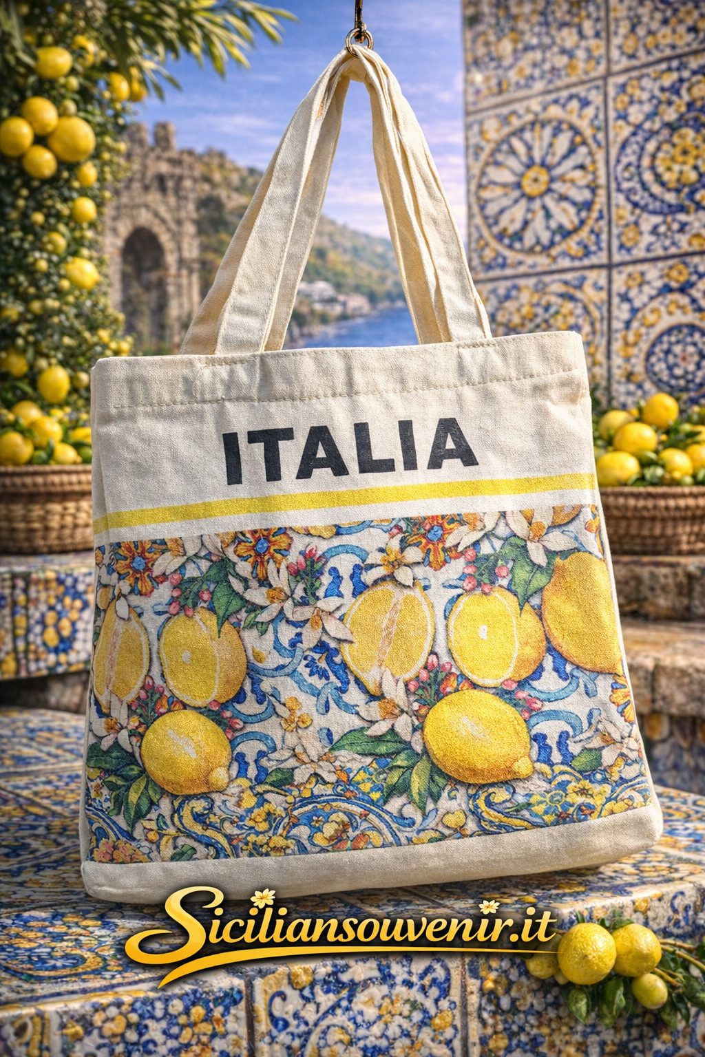Borsa Shopper Italia Limoni – Tote Bag Souvenir Sicilia